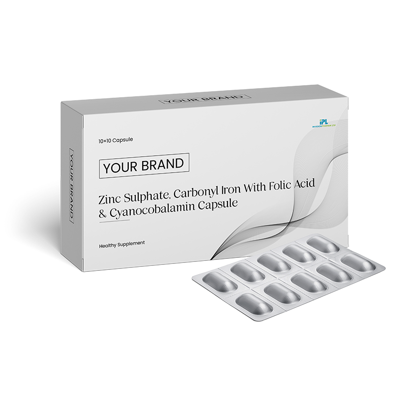 Zinc Sulphate, Carbonyl Iron with Folic Acid & Cyanocobalamin Capsule