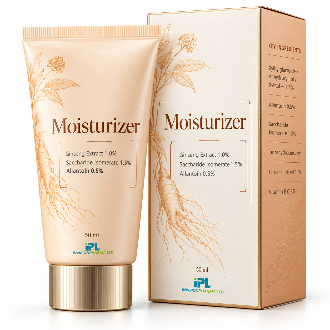 Apricot ginseng moisturizer tube and carton-1 MOISTURIZER - Image 1